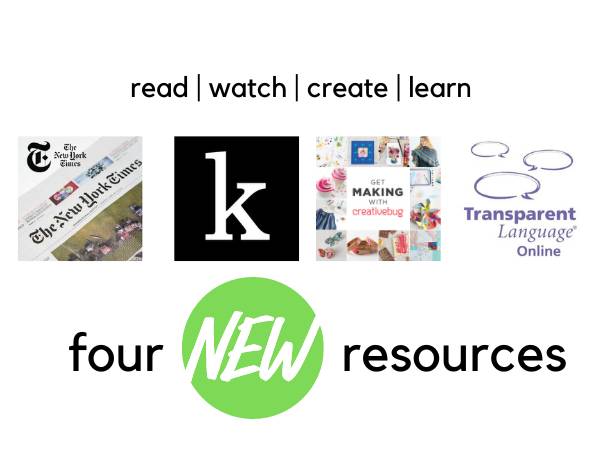 Read, Watch, Create, Learn: new resources!